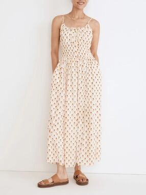 NWT Madewell Sophia Cami Midi Sundress in Wild Calendula Block Print.  Size XXL